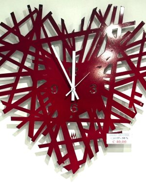 ARTI E MESTIERI Orologio a forma cuore BATTICUORE ROSSO