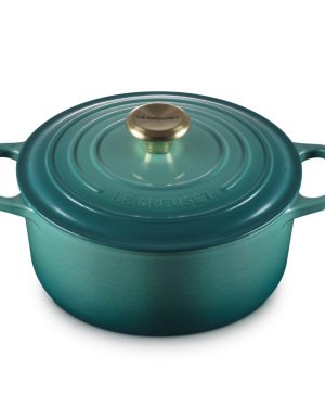 LE CREUSET COCOTTE ROTONDA EVOLUTION IN GHISA VETRIFICATA 24 CM BLU RIVIERA