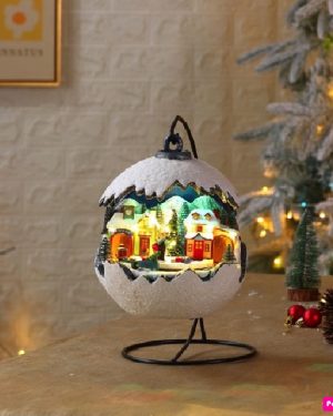 IL MONDO DEI CARILLON SFERA NATALIZIA CON GIOSTRA GIREVOLE INTERNA