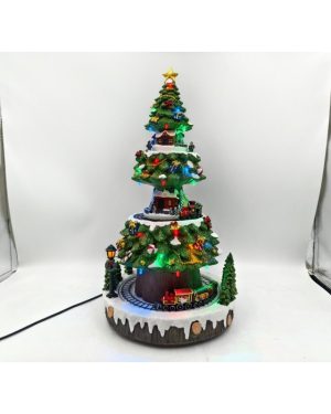 IL MONDO DEI CARILLON ALBERO DI NATALE CON 3 LIVELLI IN MOVIMENTO