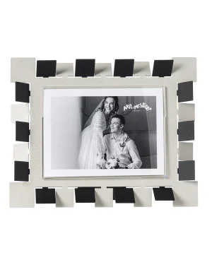 ARTI E MESTIERI Portafoto Vertigo grande orizzontale avorio e nero