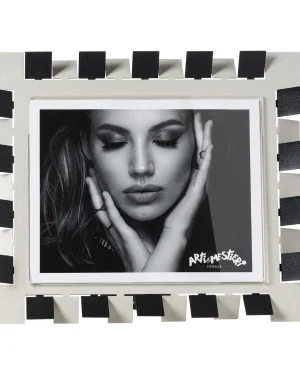 ARTI E MESTIERI Portafoto Vertigo maxi orizzontale avorio e nero