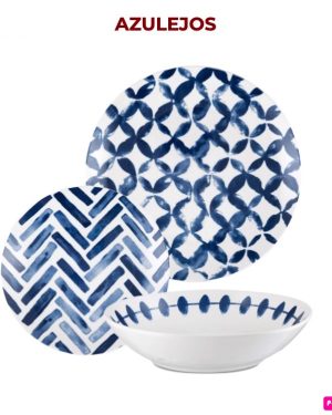 DOMINO SERVIZIO 18 PEZZI TAVOLA AZULEJOS