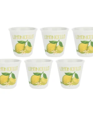 LA PORCELLANA BIANCA SET 6 PEZZI BICCHIERINO LIMONCELLO 75 ML