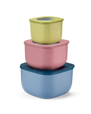 GUZZINI SET 3 CONTENITORI ALTI 'STORE&MORE BIO' "FOOD STORAGE" - QUADRATO