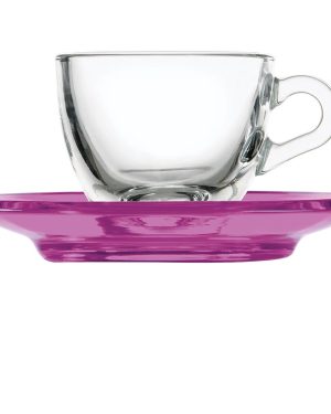 GUZZINI TAZZA CAPPUCCINO IN VETRO PIATTINO GLICINE