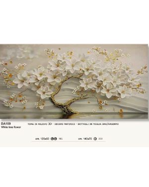 ARTITALIA QUADRO WHITE TREE FLOWER 140 X 70
