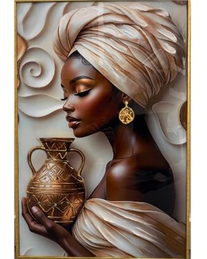 QUADRO DA PARETE DONNA 60 x 90 CON CORNICE ORO