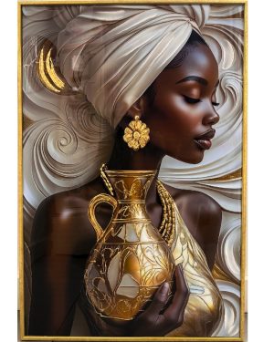 QUADRO DA PARETE DONNA 60 x 90 CON CORNICE ORO