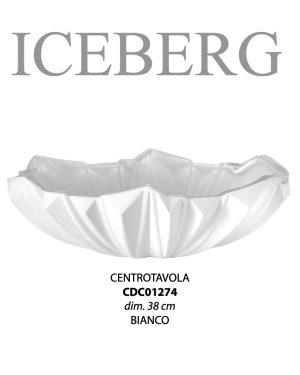 CRISTALLERIA DI CORTE ICEBERG CENTROTAVOLA BIANCO