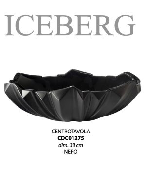 CRISTALLERIA DI CORTE ICEBERG CENTROTAVOLA NERO