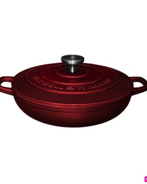 CAST IRON TEGAME BASSO BRAISER 27 CM ROSSA
