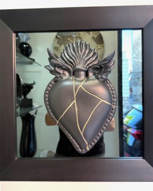 SBORDONE PORCELLANE QUADRO CUORE NERO