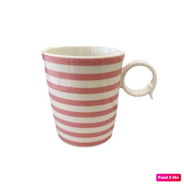 Tazza-Mug-Freshness-rosa-a-righe-orizzontali-bianche